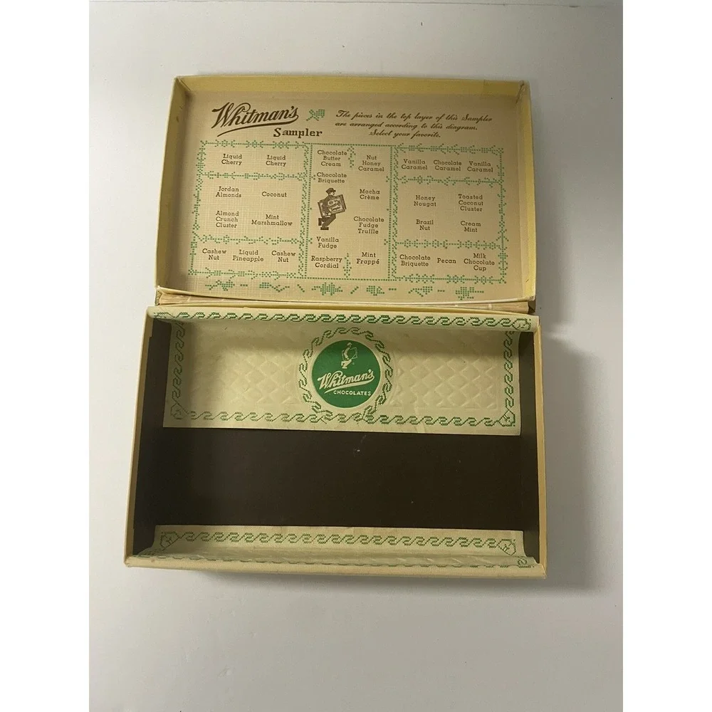 Vintage WHITMAN`S SAMPLER‎ CHOCOLATES & CONFECTIONS ONE POUND EMPTY BOX